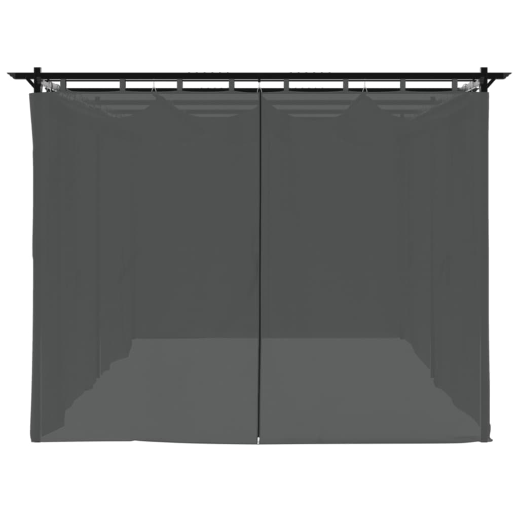 Pavėsinė su užuolaidomis, antracito spalvos, 6x3m, plienas Pavėsinė su užuolaidomis, antracito spalvos, 6x3m, plienas - Image 5