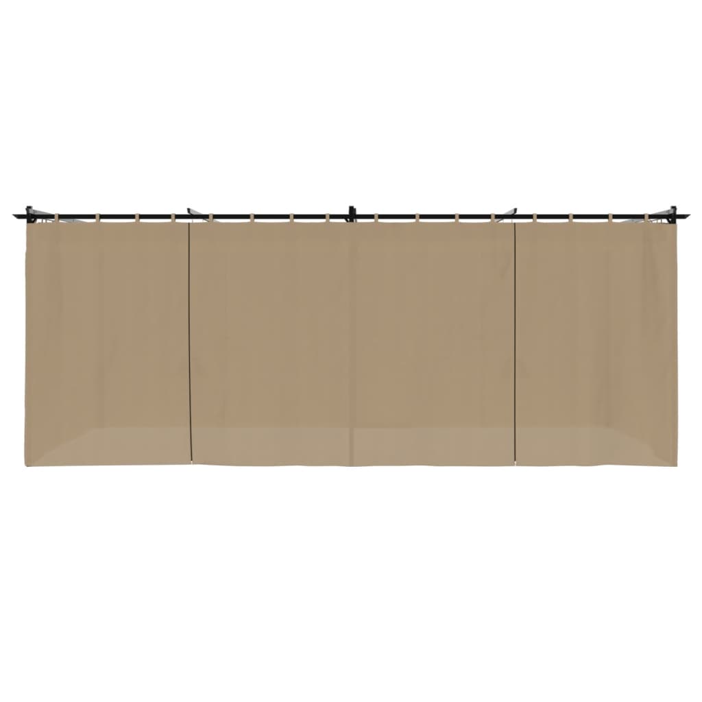 Pavėsinė su užuolaidomis, taupe spalvos, 6x3m, plienas Pavėsinė su užuolaidomis, taupe spalvos, 6x3m, plienas - Image 4