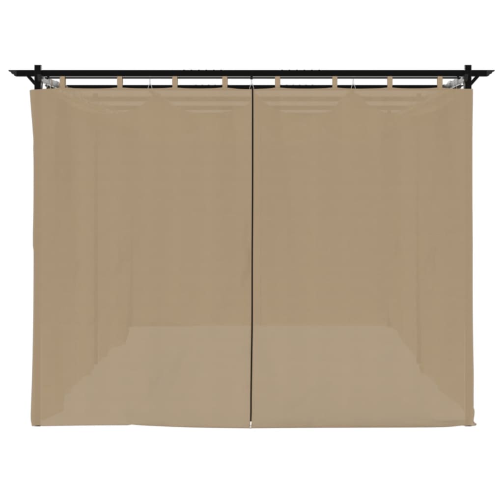 Pavėsinė su užuolaidomis, taupe spalvos, 6x3m, plienas Pavėsinė su užuolaidomis, taupe spalvos, 6x3m, plienas - Image 5
