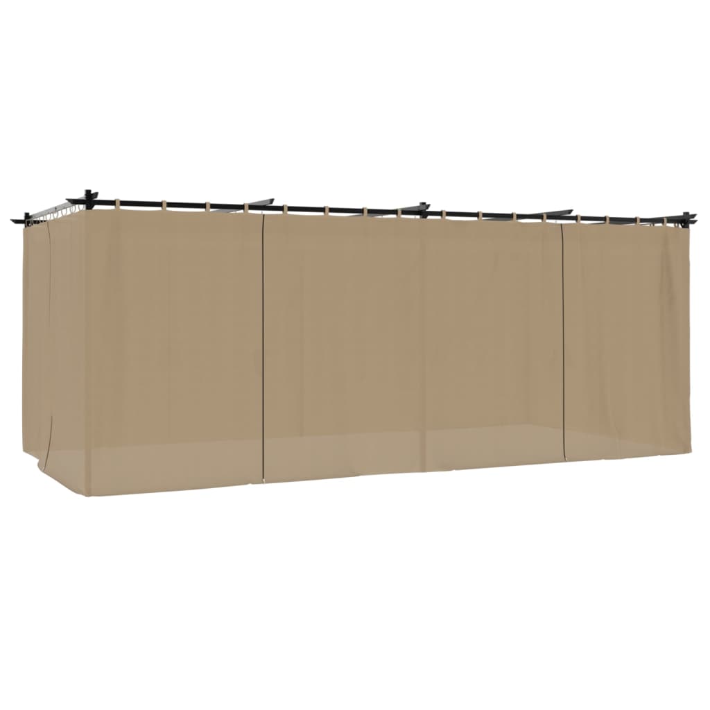 Pavėsinė su užuolaidomis, taupe spalvos, 6x3m, plienas Pavėsinė su užuolaidomis, taupe spalvos, 6x3m, plienas - Image 6