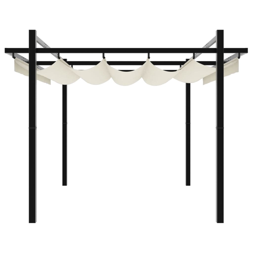 Sodo pavėsinė su ištraukiamu stogu, kreminės, 3x3m, aliuminis Sodo pavėsinė su ištraukiamu stogu, kreminės, 3x3m, aliuminis - Image 5