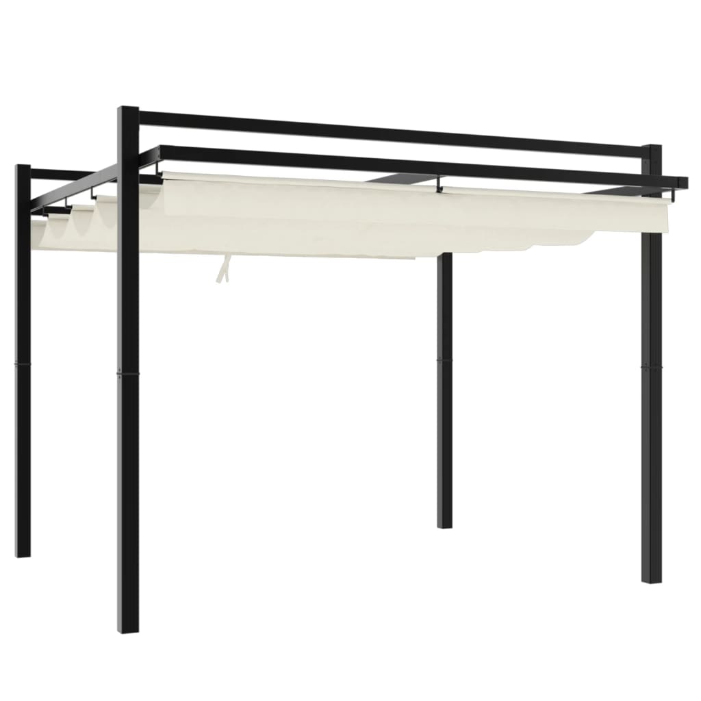 Sodo pavėsinė su ištraukiamu stogu, kreminės, 3x3m, aliuminis Sodo pavėsinė su ištraukiamu stogu, kreminės, 3x3m, aliuminis - Image 6