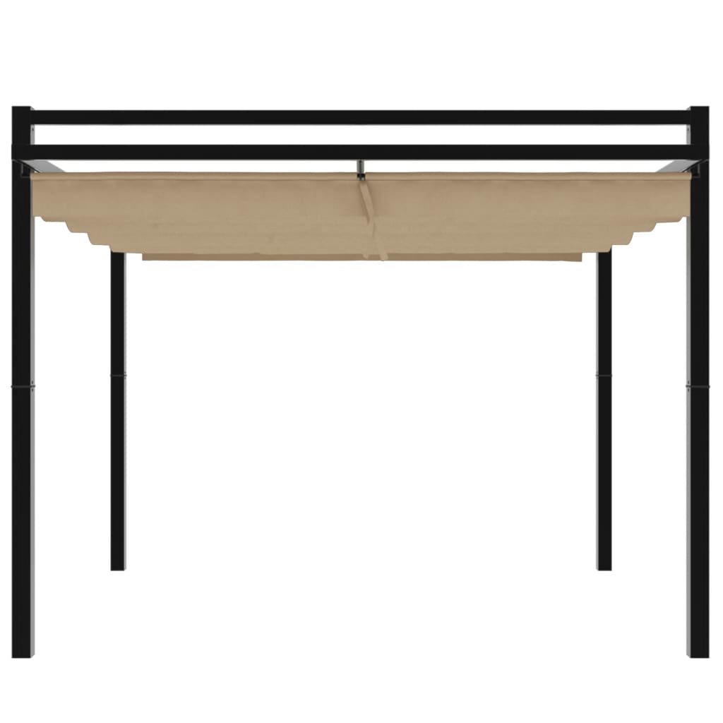 Sodo pavėsinė su ištraukiamu stogu, taupe, 3x3m, aliuminis Sodo pavėsinė su ištraukiamu stogu, taupe, 3x3m, aliuminis - Image 4