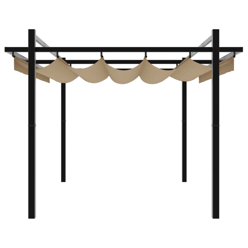Sodo pavėsinė su ištraukiamu stogu, taupe, 3x3m, aliuminis Sodo pavėsinė su ištraukiamu stogu, taupe, 3x3m, aliuminis - Image 5