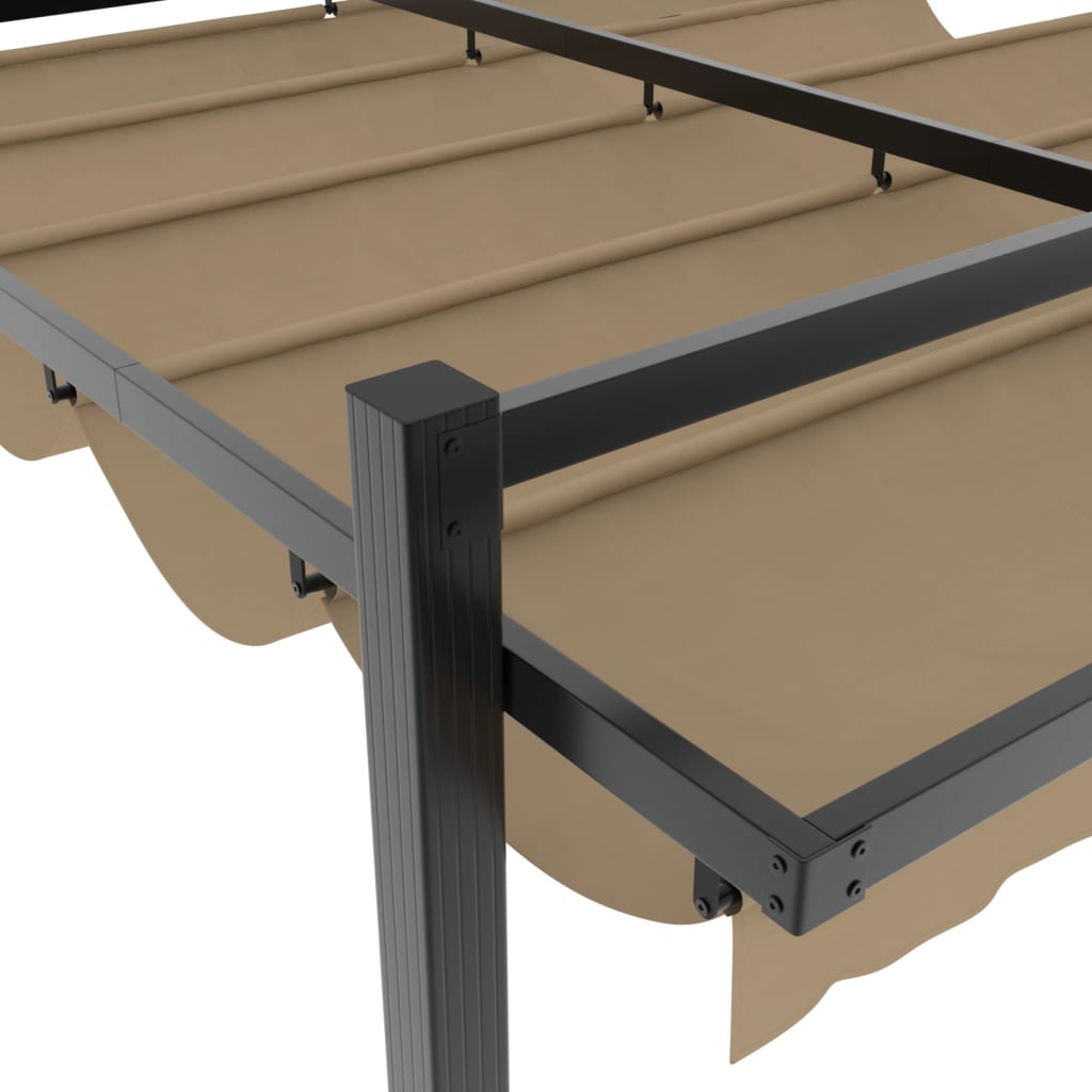Sodo pavėsinė su ištraukiamu stogu, taupe, 3x3m, aliuminis Sodo pavėsinė su ištraukiamu stogu, taupe, 3x3m, aliuminis - Image 7