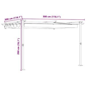 Pavėsinė 300 x 300 x 200 cm Antracito Poliesteris