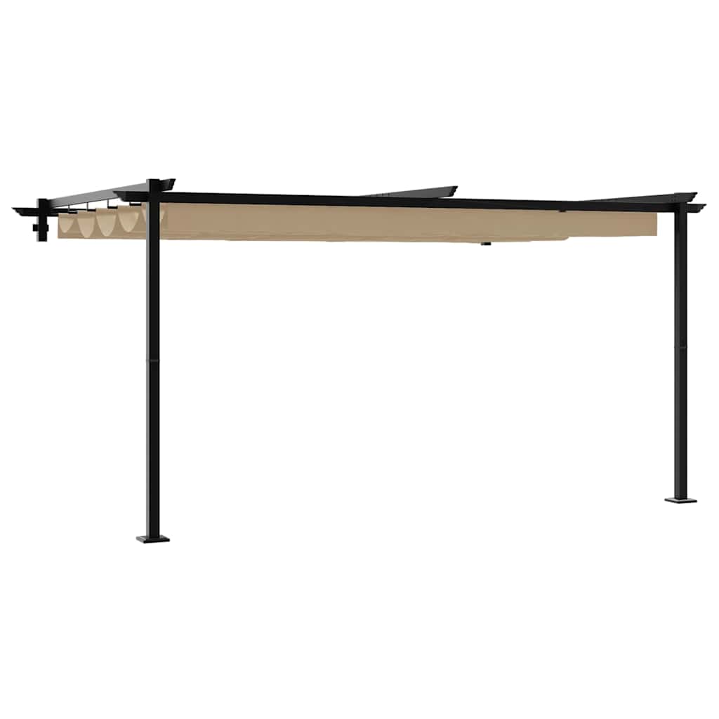 Pavėsinė 400 x 300 x 200 cm Taupe Poliesteris Pavėsinė 400 x 300 x 200 cm Taupe Poliesteris - Image 3