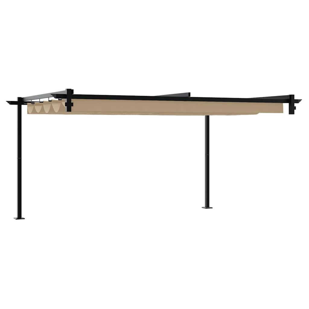 Pavėsinė 400 x 300 x 200 cm Taupe Poliesteris Pavėsinė 400 x 300 x 200 cm Taupe Poliesteris - Image 7