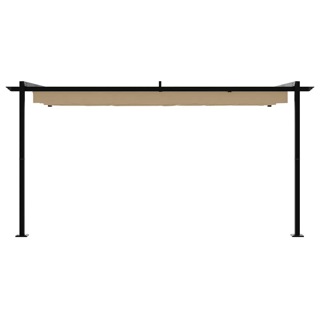 Pavėsinė 400 x 300 x 200 cm Taupe Poliesteris Pavėsinė 400 x 300 x 200 cm Taupe Poliesteris - Image 5
