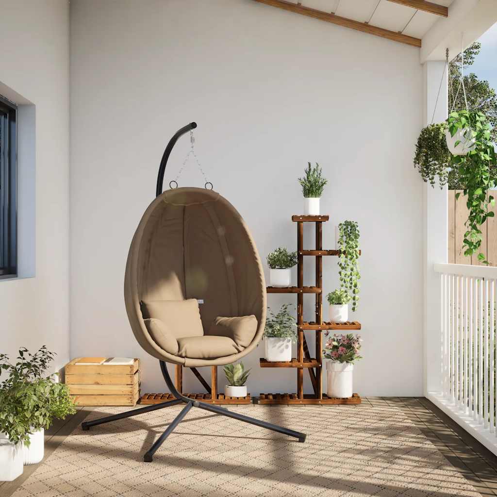 Kabantis kiaušinio formos krėslas, taupe, audinys/plienas Kabantis kiaušinio formos krėslas, taupe, audinys/plienas - Image 3