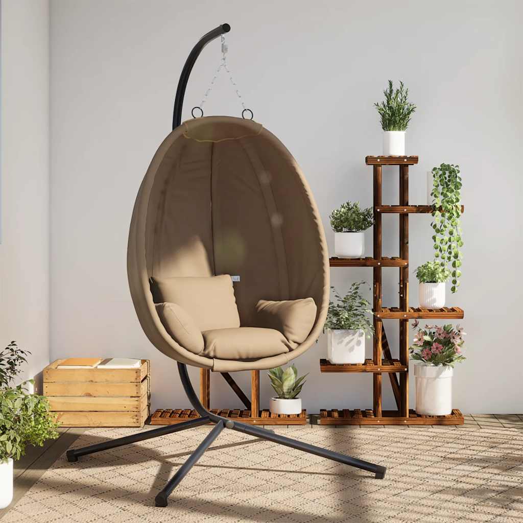 Kabantis kiaušinio formos krėslas, taupe, audinys/plienas Kabantis kiaušinio formos krėslas, taupe, audinys/plienas - Image 2