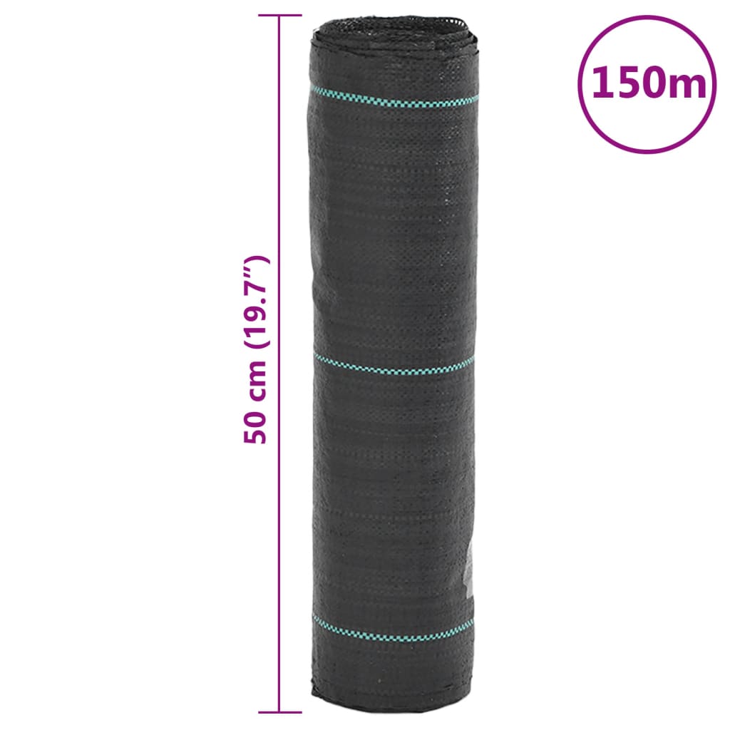 Membrana nuo piktžolių, juodos spalvos, 0,5x150m, PP Membrana nuo piktžolių, juodos spalvos, 0,5x150m, PP