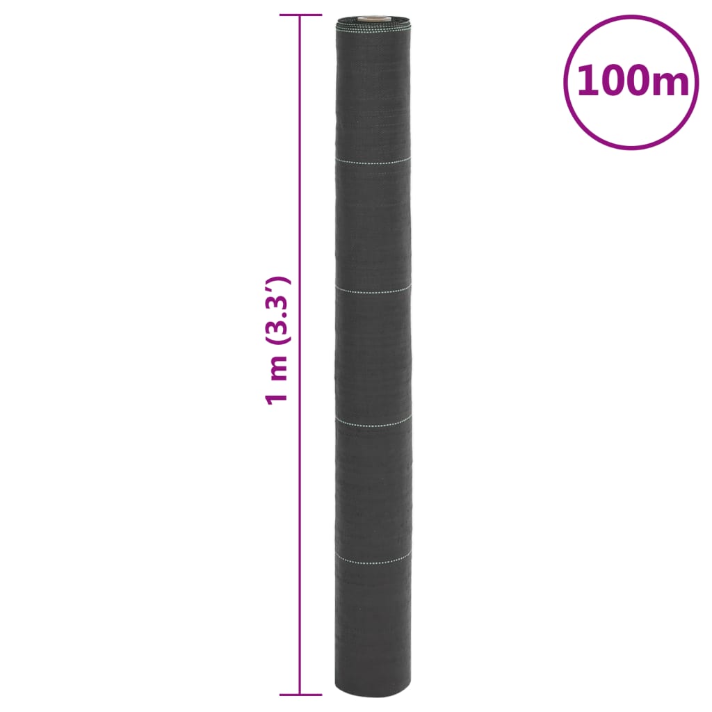 Membrana nuo piktžolių, juodos spalvos, 1x100m, PP Membrana nuo piktžolių, juodos spalvos, 1x100m, PP