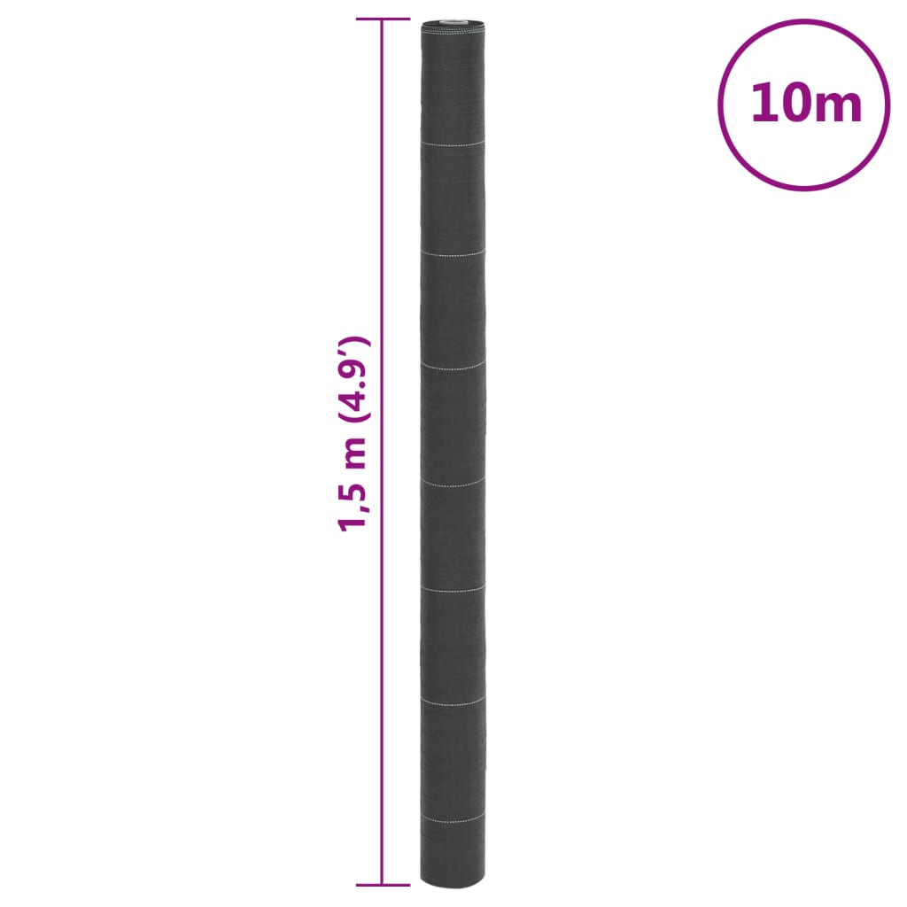 Membrana nuo piktžolių, juodos spalvos, 1,5x10m, PP Membrana nuo piktžolių, juodos spalvos, 1,5x10m, PP
