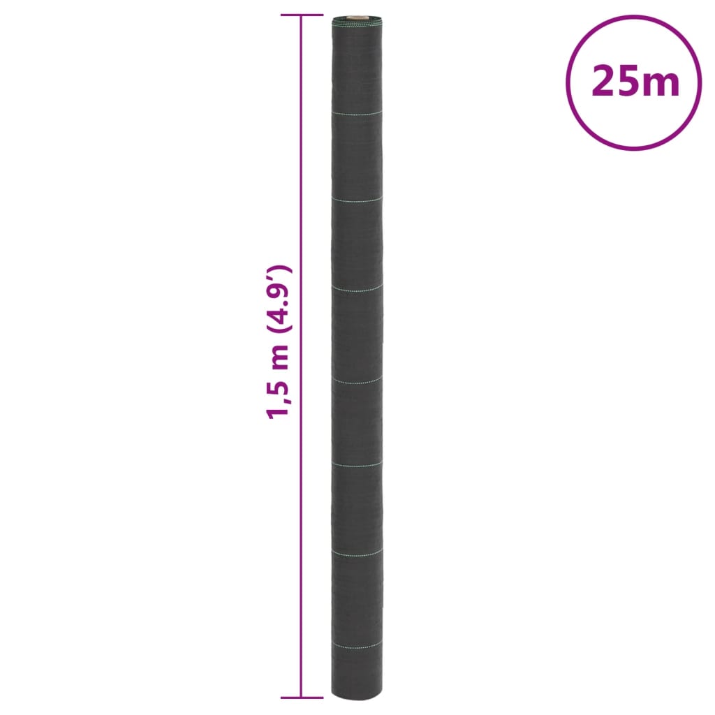 Membrana nuo piktžolių, juodos spalvos, 1,5x25m, PP Membrana nuo piktžolių, juodos spalvos, 1,5x25m, PP