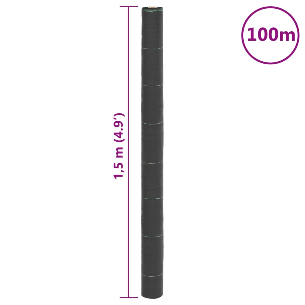 Membrana nuo piktžolių, juodos spalvos, 1,5x100m, PP Membrana nuo piktžolių, juodos spalvos, 1,5x100m, PP