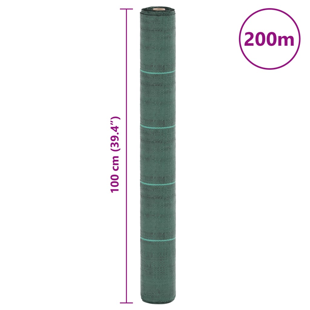 Membrana nuo piktžolių, žalios spalvos, 1x200m, PP Membrana nuo piktžolių, žalios spalvos, 1x200m, PP