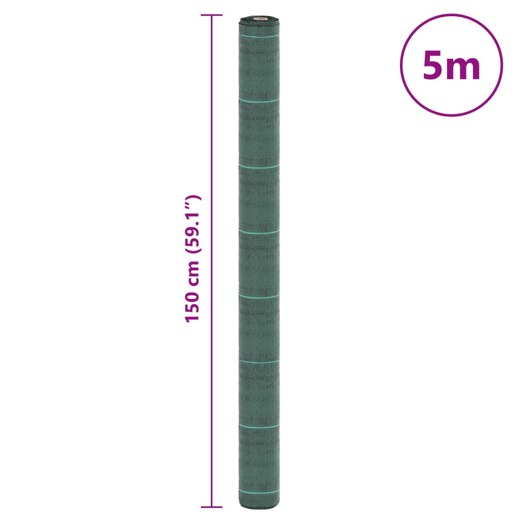 Piktžolių membrana, žalia, 1,5×5 m, PP Piktžolių membrana, žalia, 1,5x5 m, PP