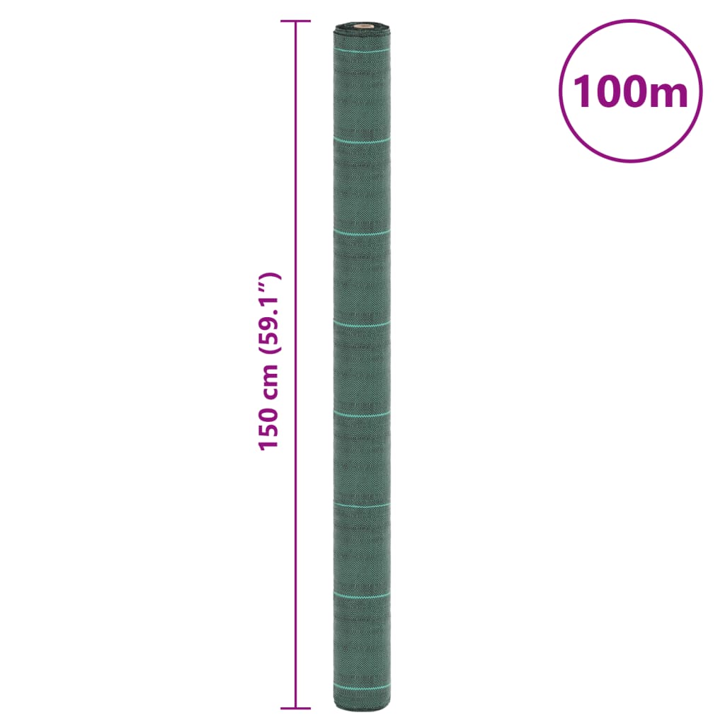 Membrana nuo piktžolių, žalios spalvos, 1,5x100m, PP Membrana nuo piktžolių, žalios spalvos, 1,5x100m, PP