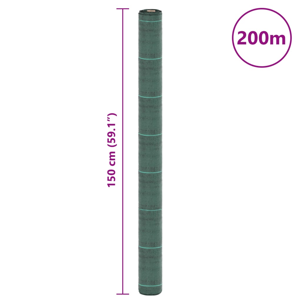 Membrana nuo piktžolių, žalios spalvos, 1,5x200m, PP Membrana nuo piktžolių, žalios spalvos, 1,5x200m, PP