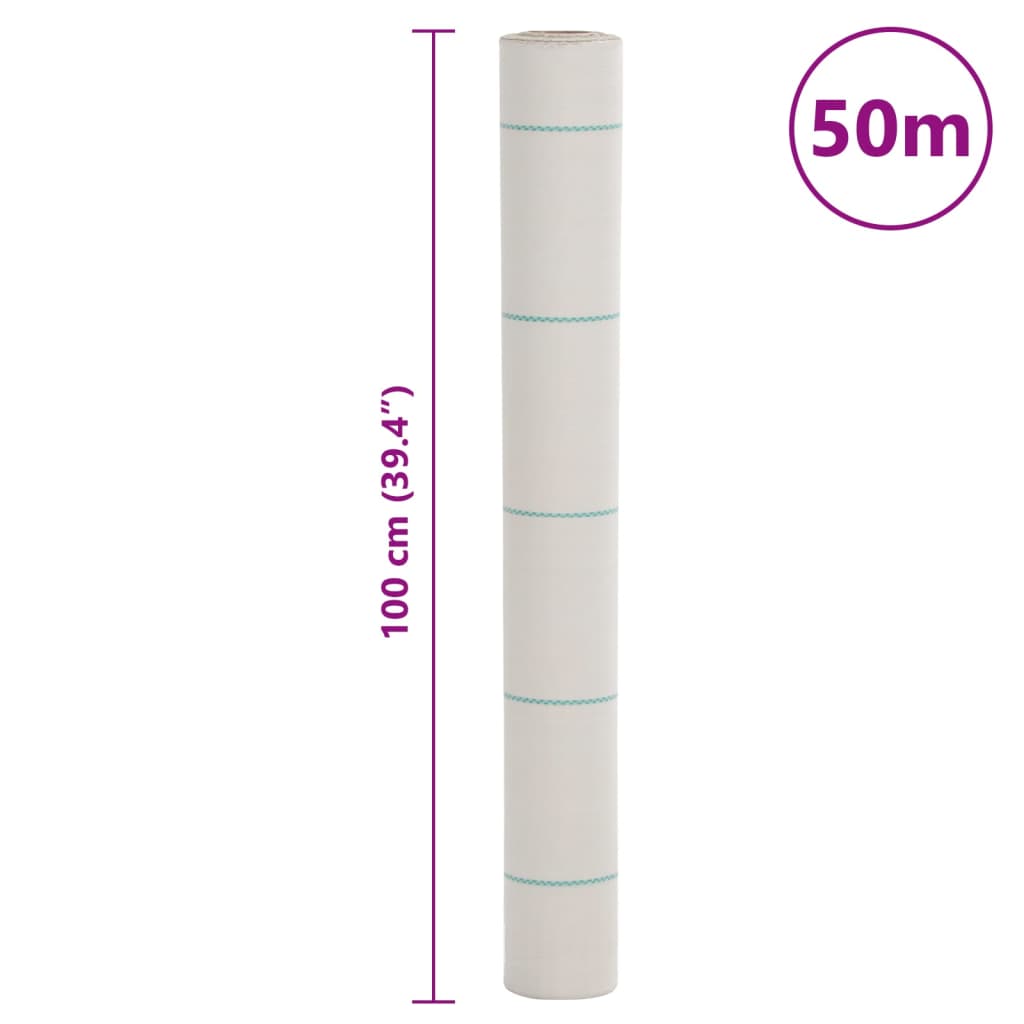 Membrana nuo piktžolių, baltos spalvos, 1x50m, PP Membrana nuo piktžolių, baltos spalvos, 1x50m, PP