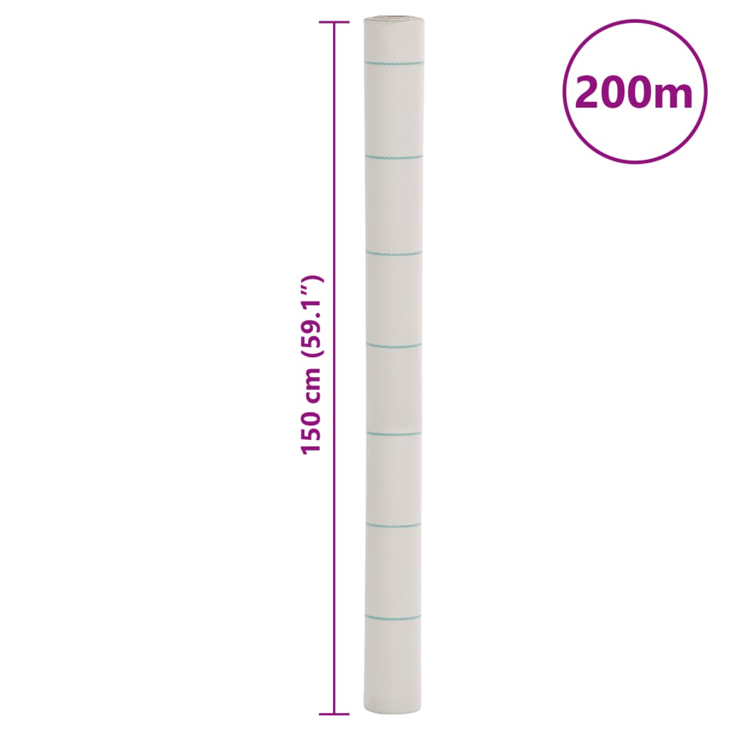 Membrana nuo piktžolių, baltos spalvos, 1,5x200m, PP Membrana nuo piktžolių, baltos spalvos, 1,5x200m, PP