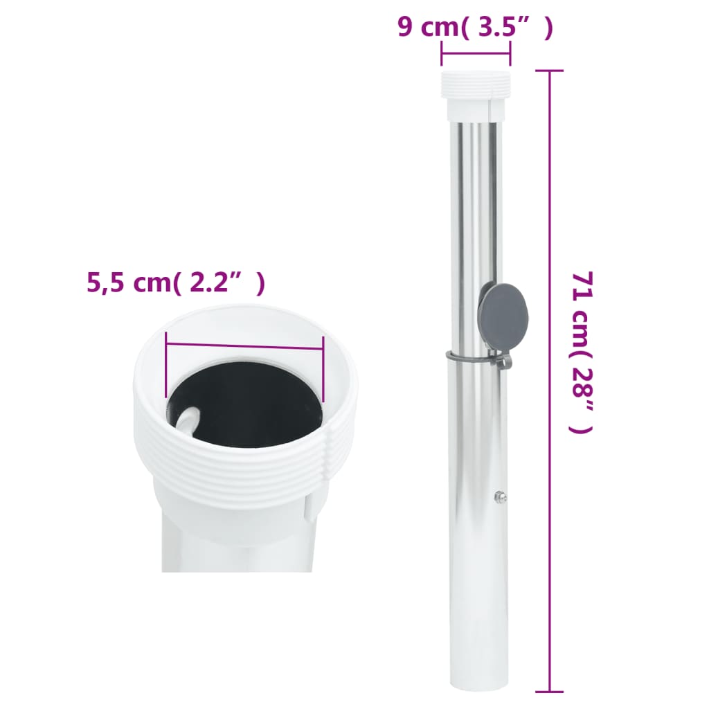 Įkasamas skėčio pagrindas 40–50mm stulpui, aliuminis Įkasamas skėčio pagrindas 40–50mm stulpui, aliuminis