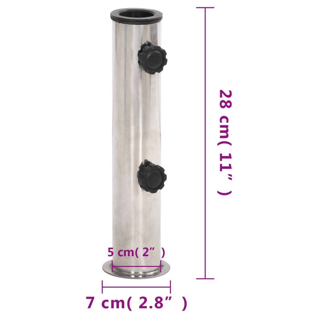 Skėčio pagrindas 38/48mm stulpams, sidabrinis, plienas Skėčio pagrindas 38/48mm stulpams, sidabrinis, plienas