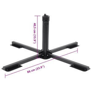 Skėčio nuo saulės pagrindas 38/48 mm stulpams, juodas, plienas