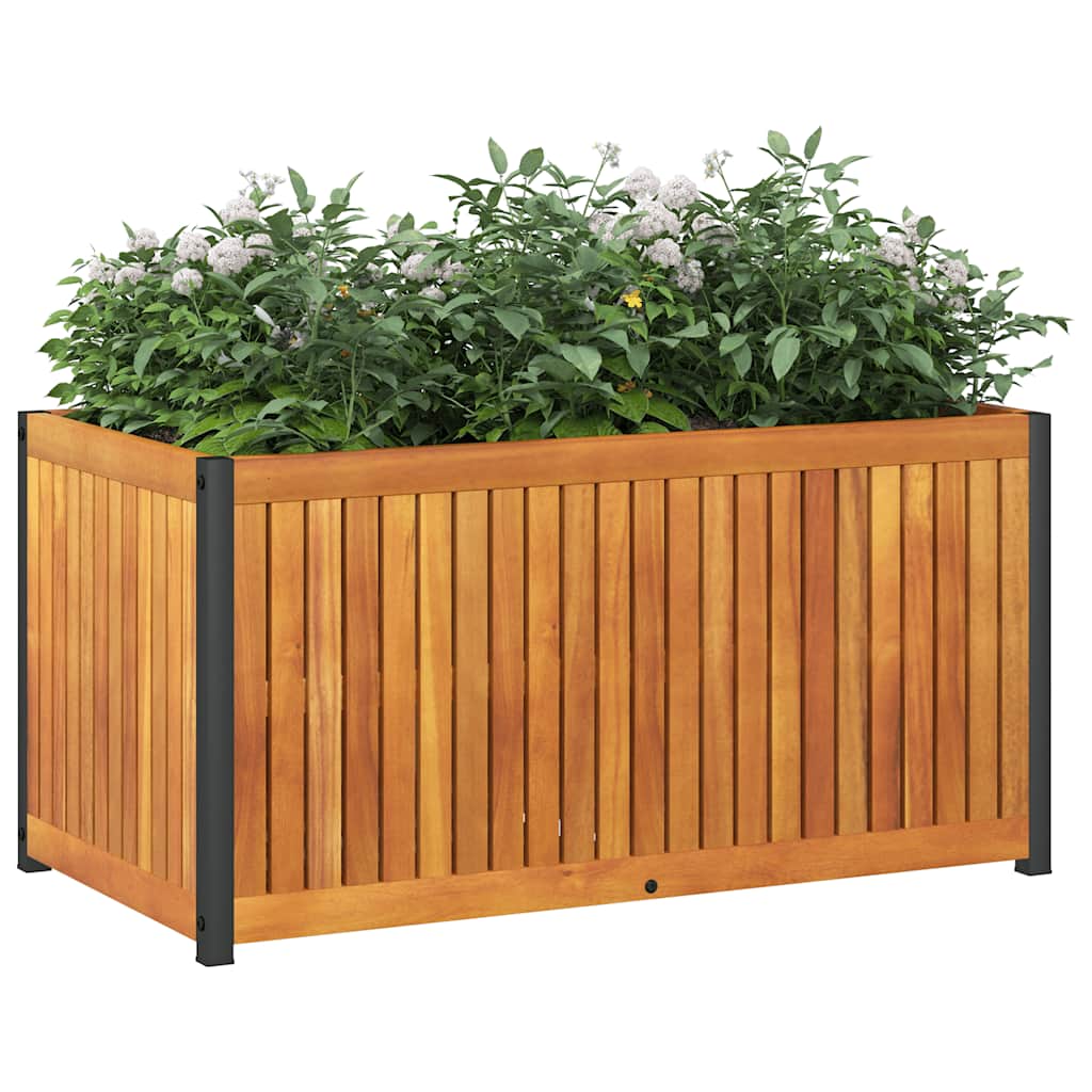 Sodo lovelis, 85x45x44cm, akacijos medienos masyvas ir plienas Sodo lovelis, 85x45x44cm, akacijos medienos masyvas ir plienas - Image 3
