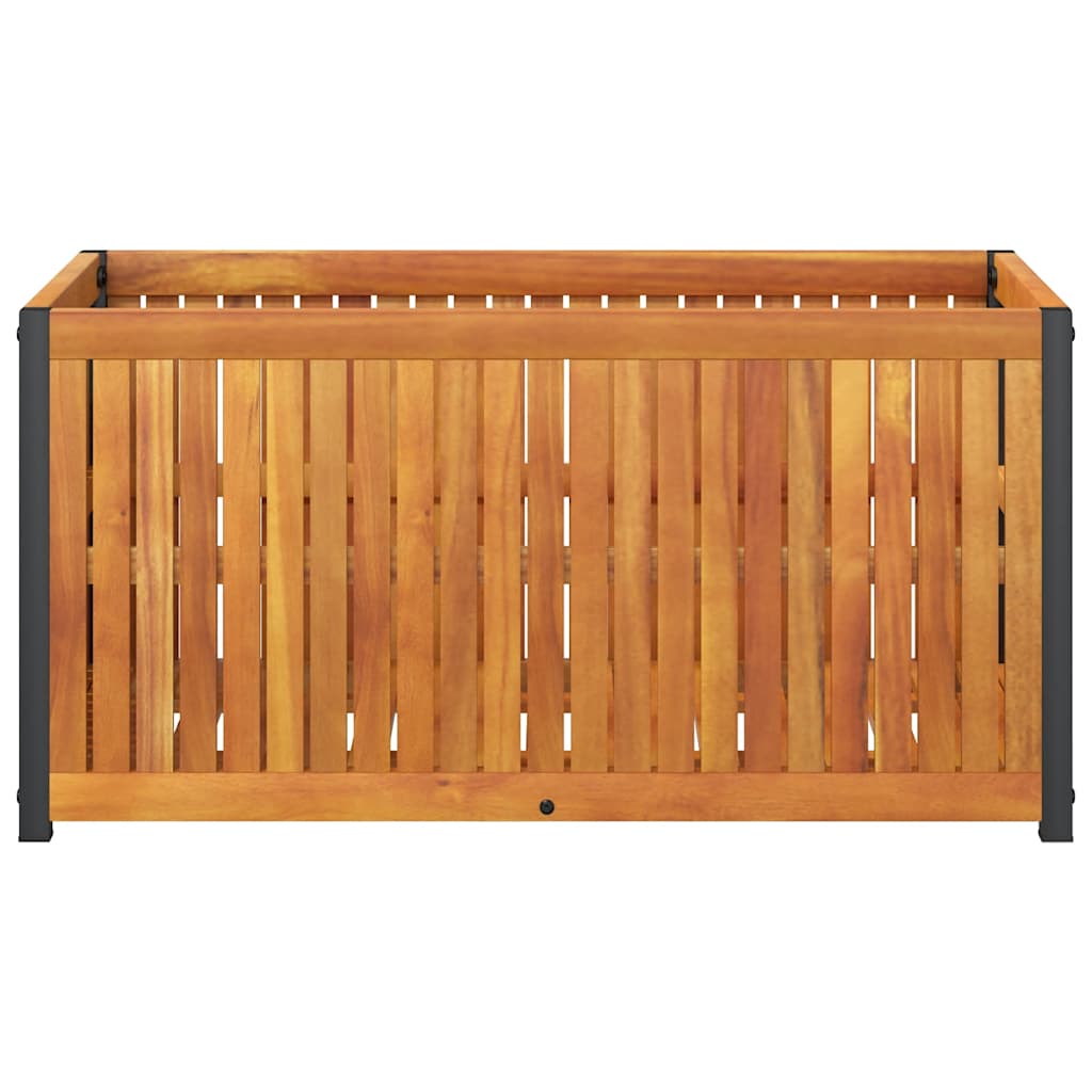 Sodo lovelis, 85x45x44cm, akacijos medienos masyvas ir plienas Sodo lovelis, 85x45x44cm, akacijos medienos masyvas ir plienas - Image 4