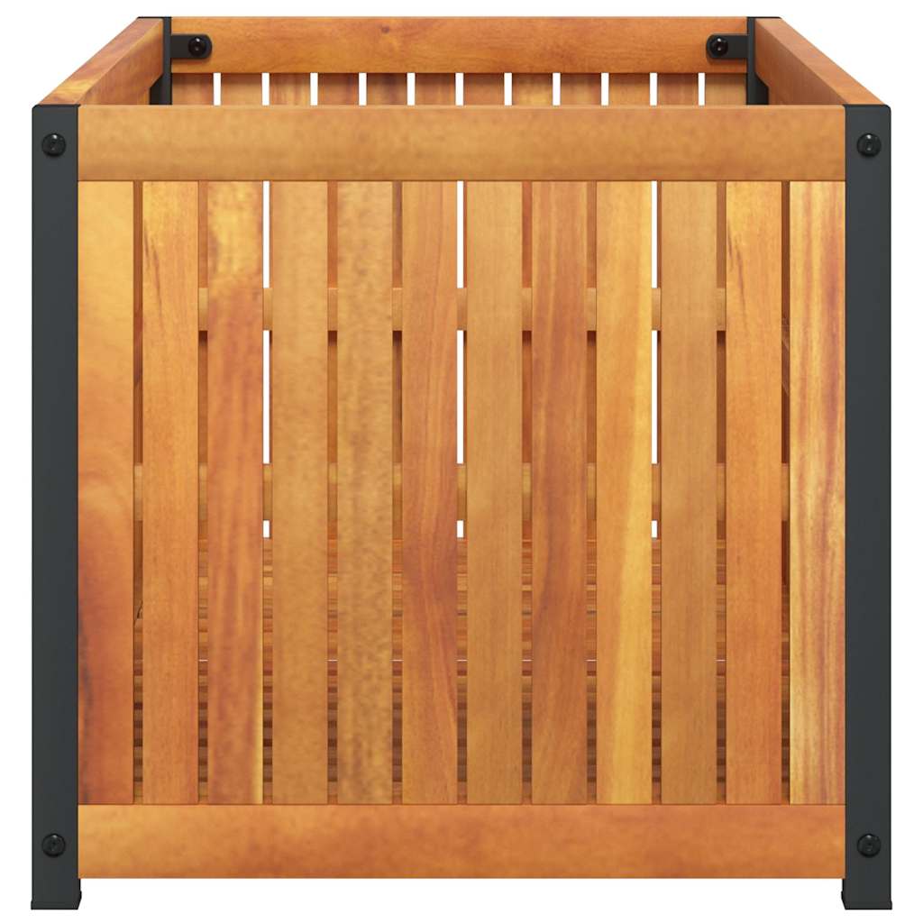 Sodo lovelis, 85x45x44cm, akacijos medienos masyvas ir plienas Sodo lovelis, 85x45x44cm, akacijos medienos masyvas ir plienas - Image 5