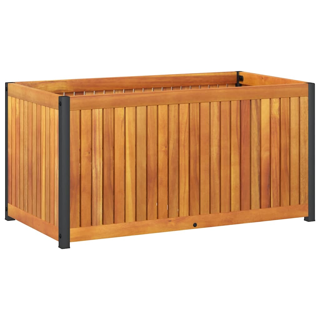 Sodo lovelis, 85x45x44cm, akacijos medienos masyvas ir plienas Sodo lovelis, 85x45x44cm, akacijos medienos masyvas ir plienas - Image 6