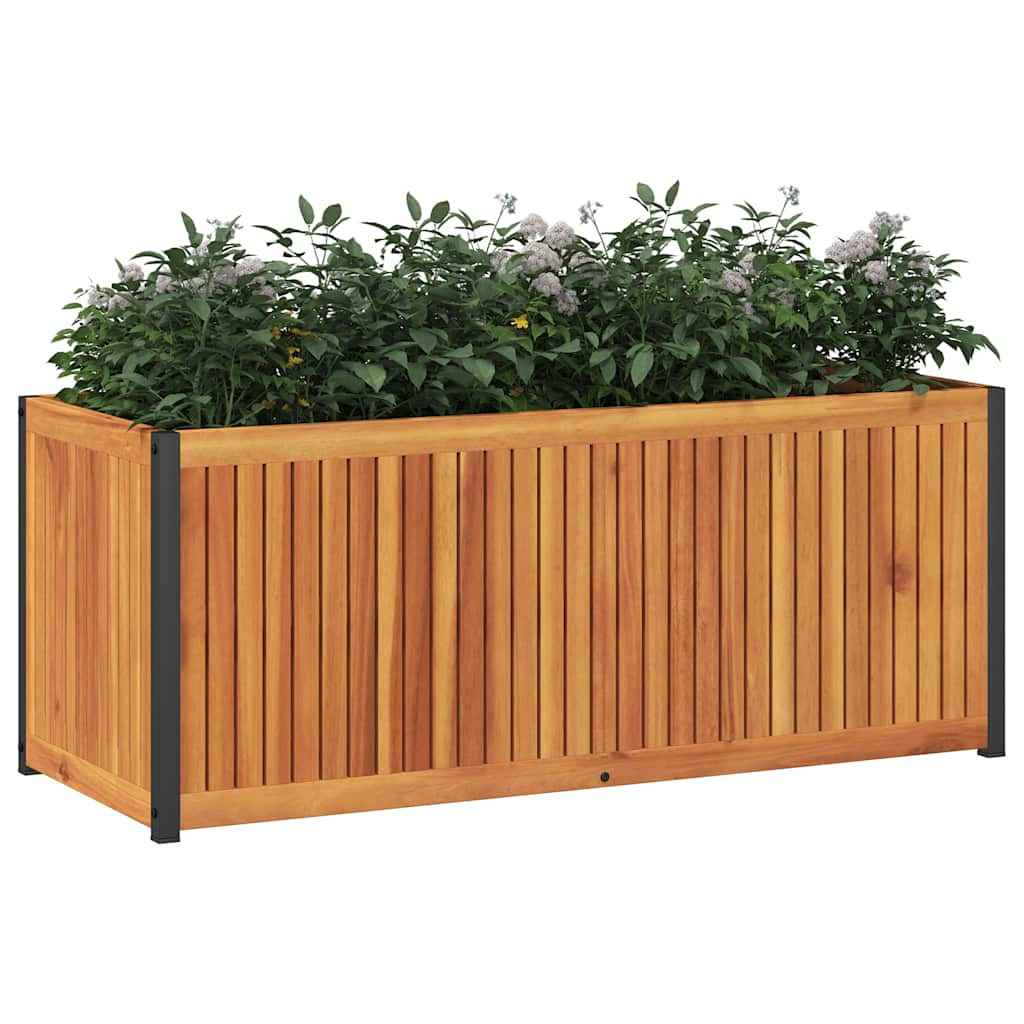Sodo lovelis, 110x45x44cm, akacijos medienos masyvas ir plienas Sodo lovelis, 110x45x44cm, akacijos medienos masyvas ir plienas - Image 3