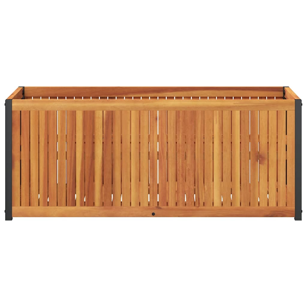Sodo lovelis, 110x45x44cm, akacijos medienos masyvas ir plienas Sodo lovelis, 110x45x44cm, akacijos medienos masyvas ir plienas - Image 4