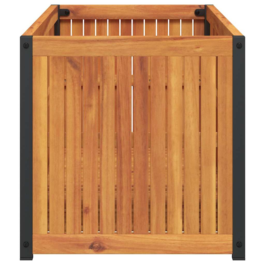 Sodo lovelis, 110x45x44cm, akacijos medienos masyvas ir plienas Sodo lovelis, 110x45x44cm, akacijos medienos masyvas ir plienas - Image 5