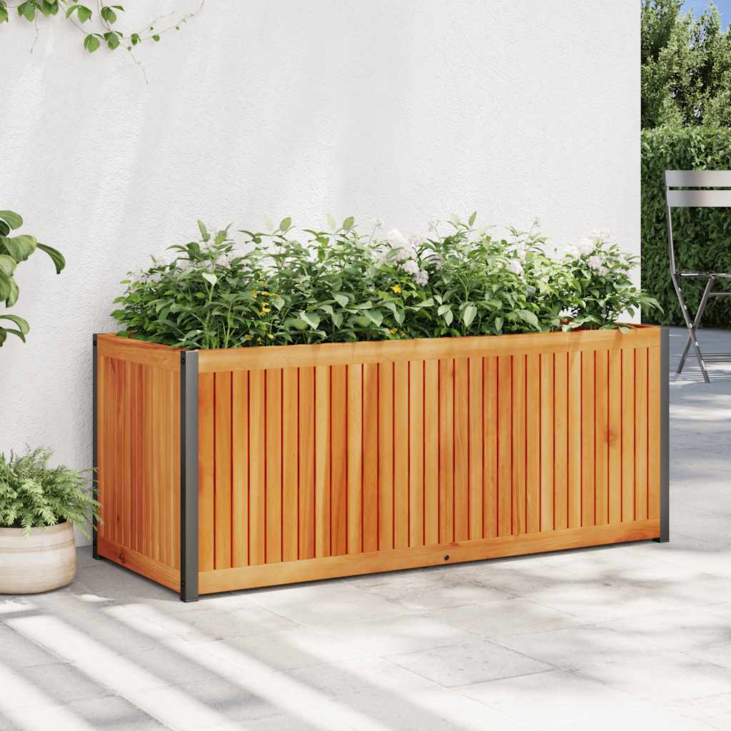 Sodo lovelis, 110x45x44cm, akacijos medienos masyvas ir plienas Sodo lovelis, 110x45x44cm, akacijos medienos masyvas ir plienas - Image 2