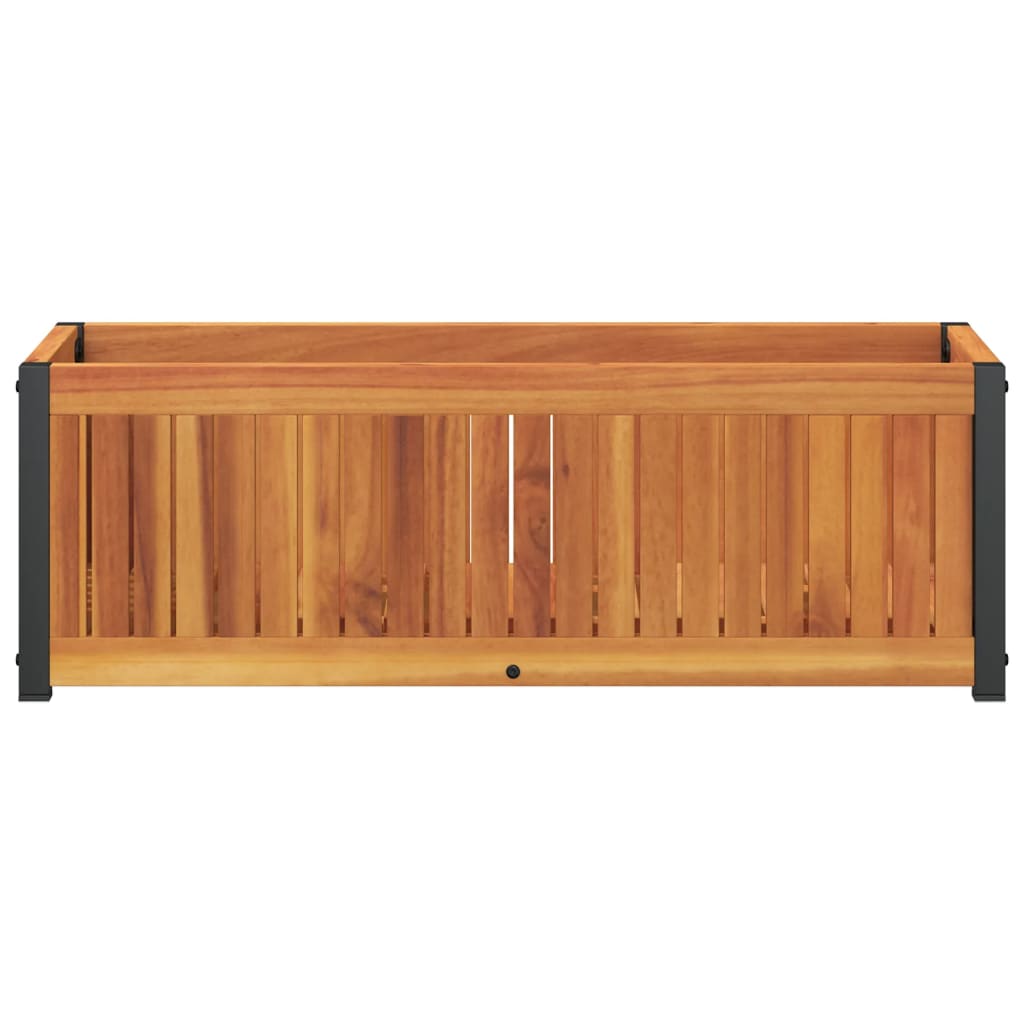 Sodo lovelis, 80x30x27,5cm, akacijos medienos masyvas/plienas Sodo lovelis, 80x30x27,5cm, akacijos medienos masyvas/plienas - Image 4