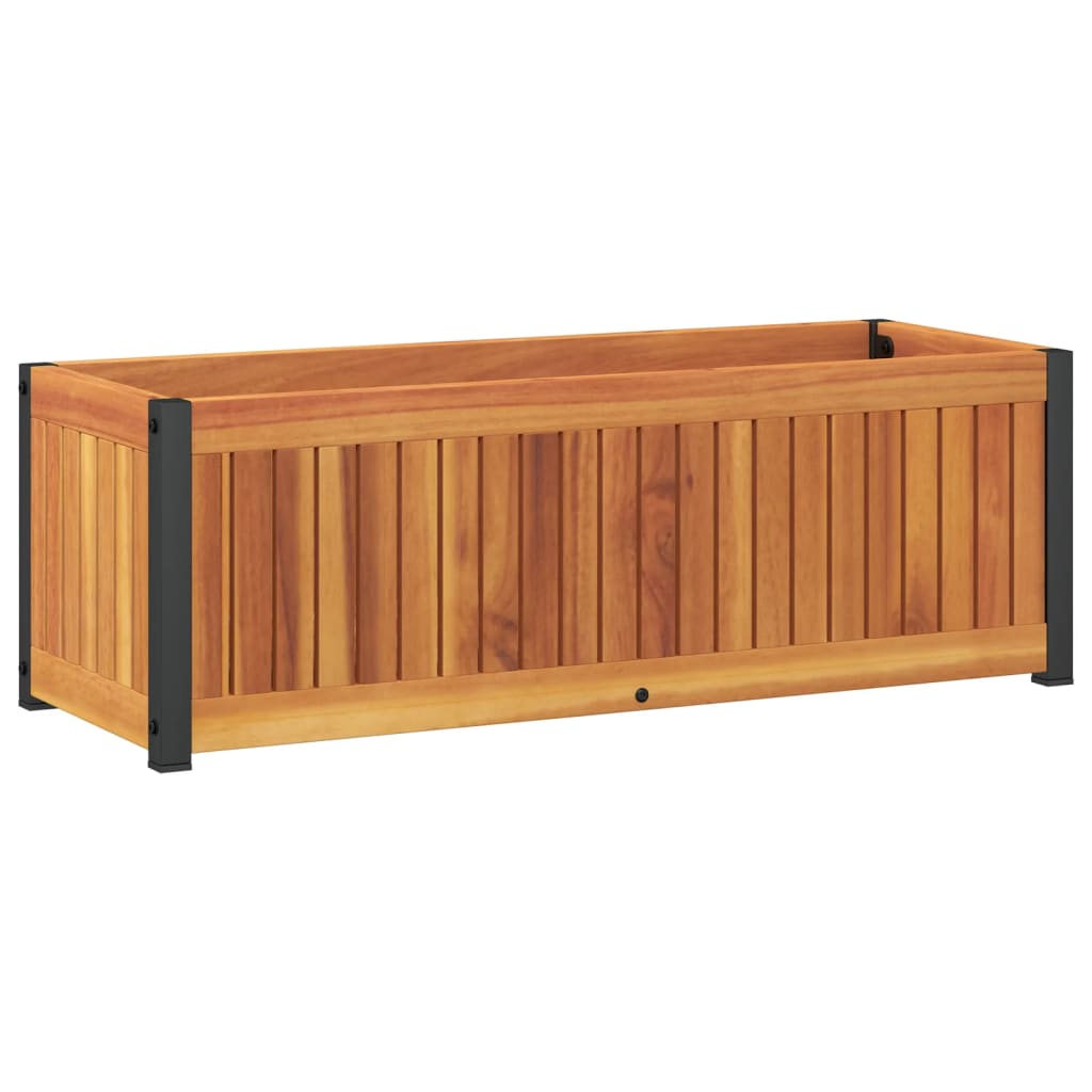 Sodo lovelis, 80x30x27,5cm, akacijos medienos masyvas/plienas Sodo lovelis, 80x30x27,5cm, akacijos medienos masyvas/plienas - Image 6
