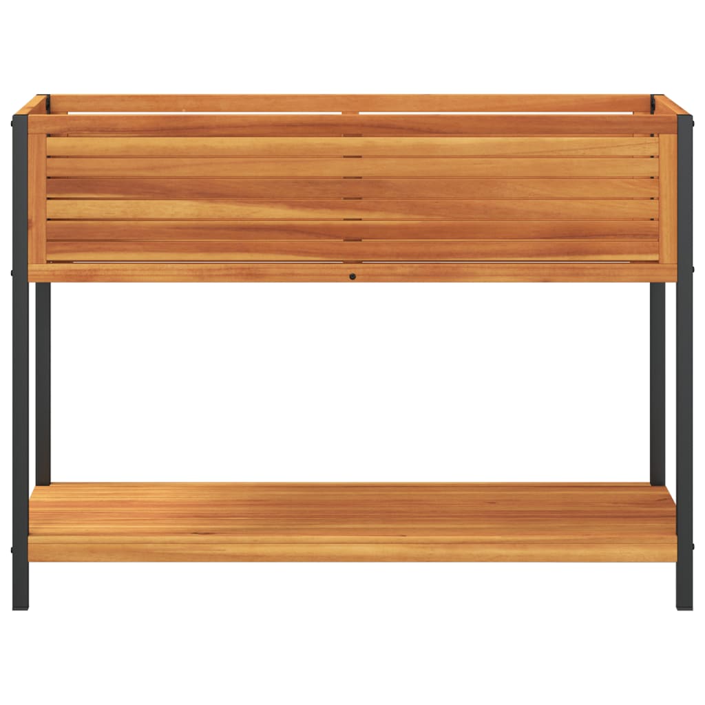 Sodo lovelis su lentyna, 110x45x80cm, akacijos masyvas/plienas Sodo lovelis su lentyna, 110x45x80cm, akacijos masyvas/plienas - Image 4