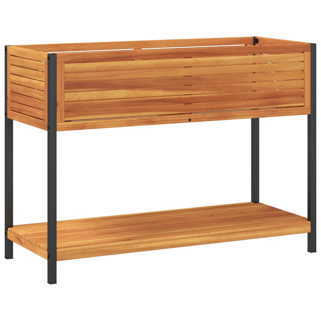 Sodo lovelis su lentyna, 110x45x80cm, akacijos masyvas/plienas Sodo lovelis su lentyna, 110x45x80cm, akacijos masyvas/plienas - Image 6