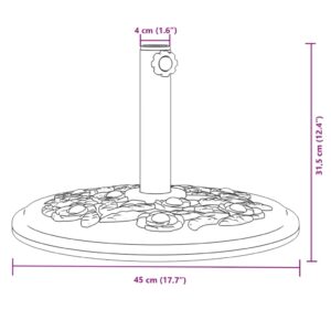 Skėčio nuo saulės pagrindas 38/48mm skersmens stulpams, 12kg