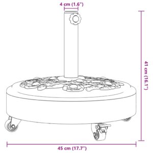Skėčio nuo saulės pagrindas su ratukais 38/48mm stulpams, 27kg