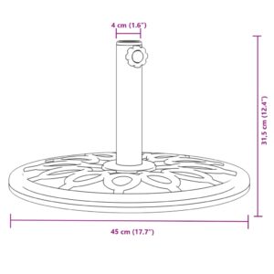 Skėčio nuo saulės pagrindas 38/48mm skersmens stulpams, 12kg