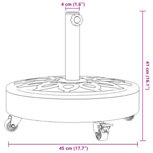 Skėčio nuo saulės pagrindas su ratukais 38/48mm stulpams, 27kg