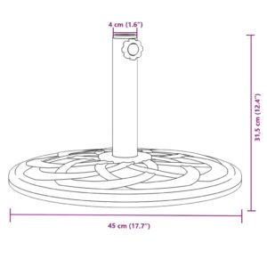 Skėčio nuo saulės pagrindas 38/48mm skersmens stulpams, 12kg