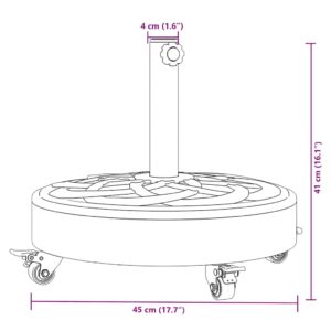 Skėčio nuo saulės pagrindas su ratukais 38/48mm stulpams, 27kg