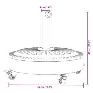 Skėčio nuo saulės pagrindas su ratukais 38/48mm stulpams, 27kg