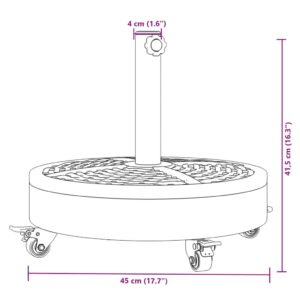 Skėčio nuo saulės pagrindas su ratukais 38/48mm stulpams, 27kg
