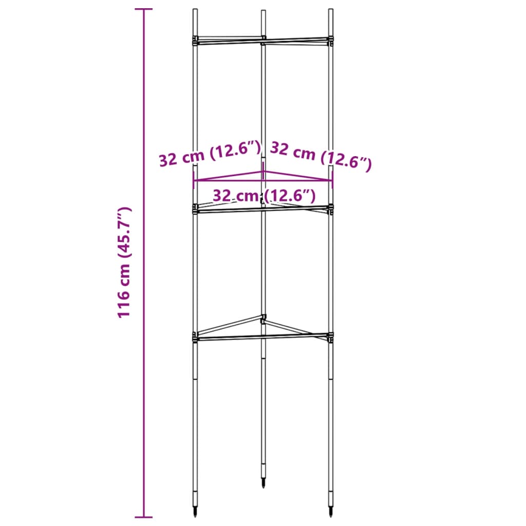 Pomidorų narvas 2vnt., 116 cm Plienas ir PP Pomidorų narvas 2vnt., 116 cm Plienas ir PP